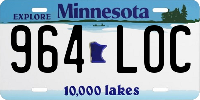 MN license plate 964LOC