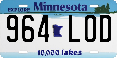 MN license plate 964LOD