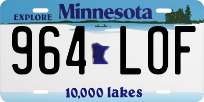 MN license plate 964LOF