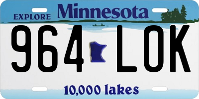 MN license plate 964LOK