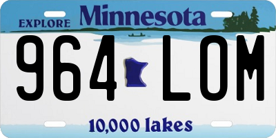 MN license plate 964LOM