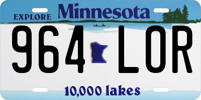 MN license plate 964LOR