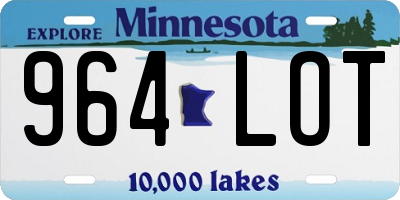 MN license plate 964LOT