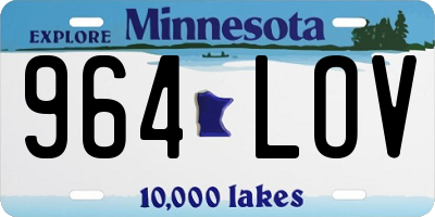 MN license plate 964LOV