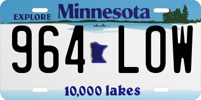 MN license plate 964LOW