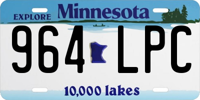 MN license plate 964LPC