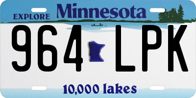 MN license plate 964LPK