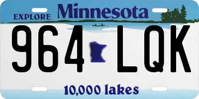 MN license plate 964LQK