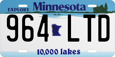 MN license plate 964LTD