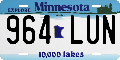 MN license plate 964LUN