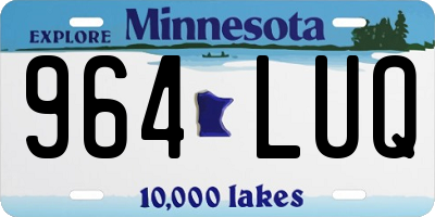 MN license plate 964LUQ