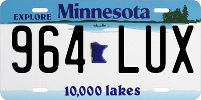 MN license plate 964LUX