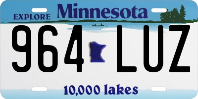 MN license plate 964LUZ