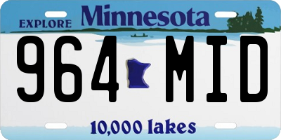 MN license plate 964MID