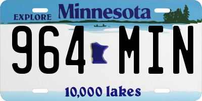 MN license plate 964MIN