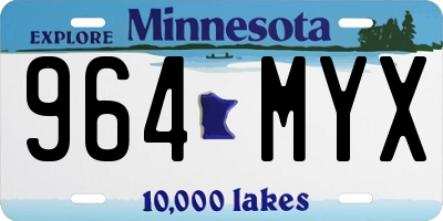MN license plate 964MYX