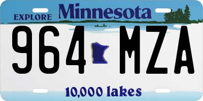 MN license plate 964MZA