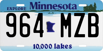 MN license plate 964MZB
