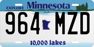MN license plate 964MZD