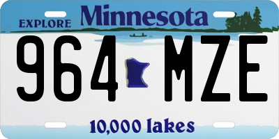 MN license plate 964MZE