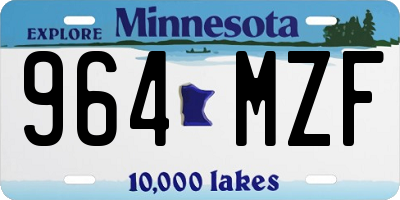 MN license plate 964MZF