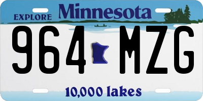 MN license plate 964MZG