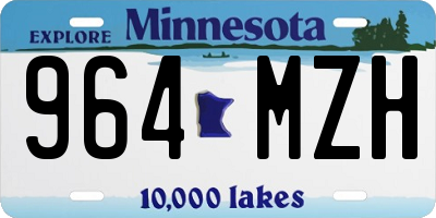 MN license plate 964MZH