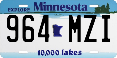 MN license plate 964MZI