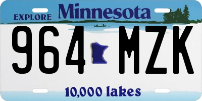 MN license plate 964MZK