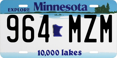 MN license plate 964MZM