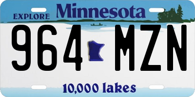 MN license plate 964MZN