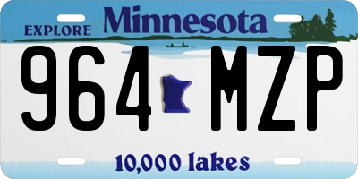 MN license plate 964MZP