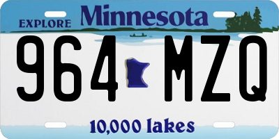 MN license plate 964MZQ