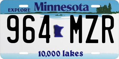 MN license plate 964MZR