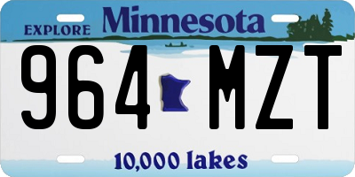 MN license plate 964MZT