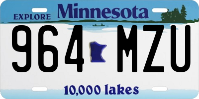 MN license plate 964MZU
