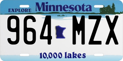 MN license plate 964MZX