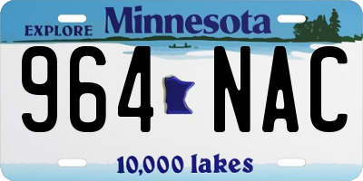 MN license plate 964NAC