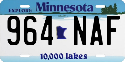 MN license plate 964NAF