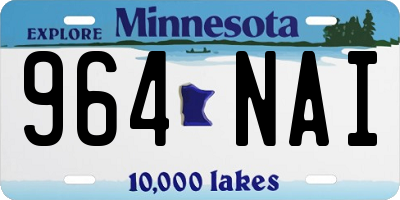 MN license plate 964NAI