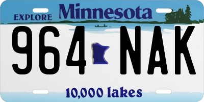 MN license plate 964NAK