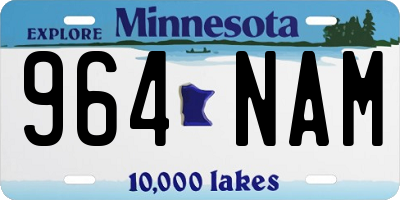 MN license plate 964NAM