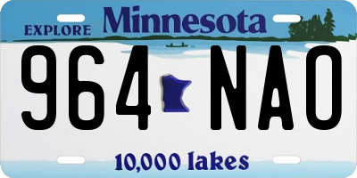 MN license plate 964NAO