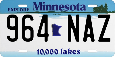 MN license plate 964NAZ