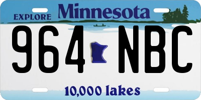 MN license plate 964NBC