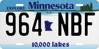 MN license plate 964NBF