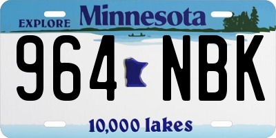 MN license plate 964NBK