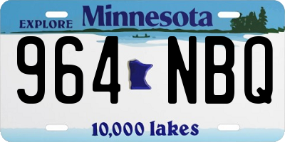 MN license plate 964NBQ