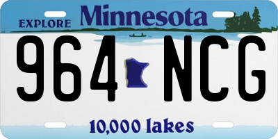 MN license plate 964NCG