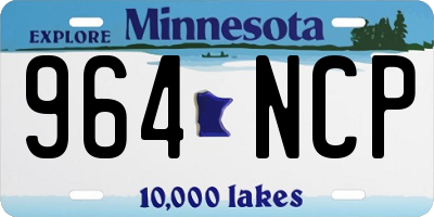 MN license plate 964NCP